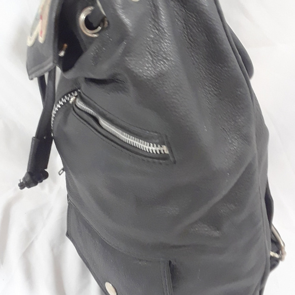 Avirex Daytona Hurricanes LTD  Leather Backpack Drawstring Motorcycle Style - Picture 3 of 6